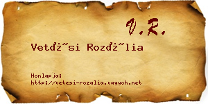 Vetési Rozália névjegykártya